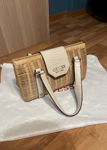 Guess Bej Deri Bohem Kadın Çanta
