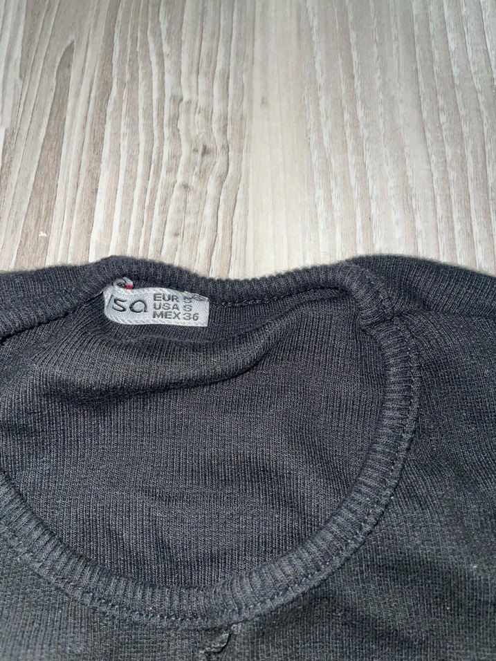 Düğmeli Siyah Kadın Crop Top - Görsel 2