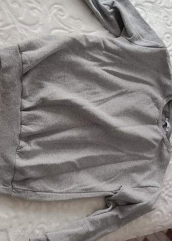 Gri Kadın Sweatshirt - Görsel 2