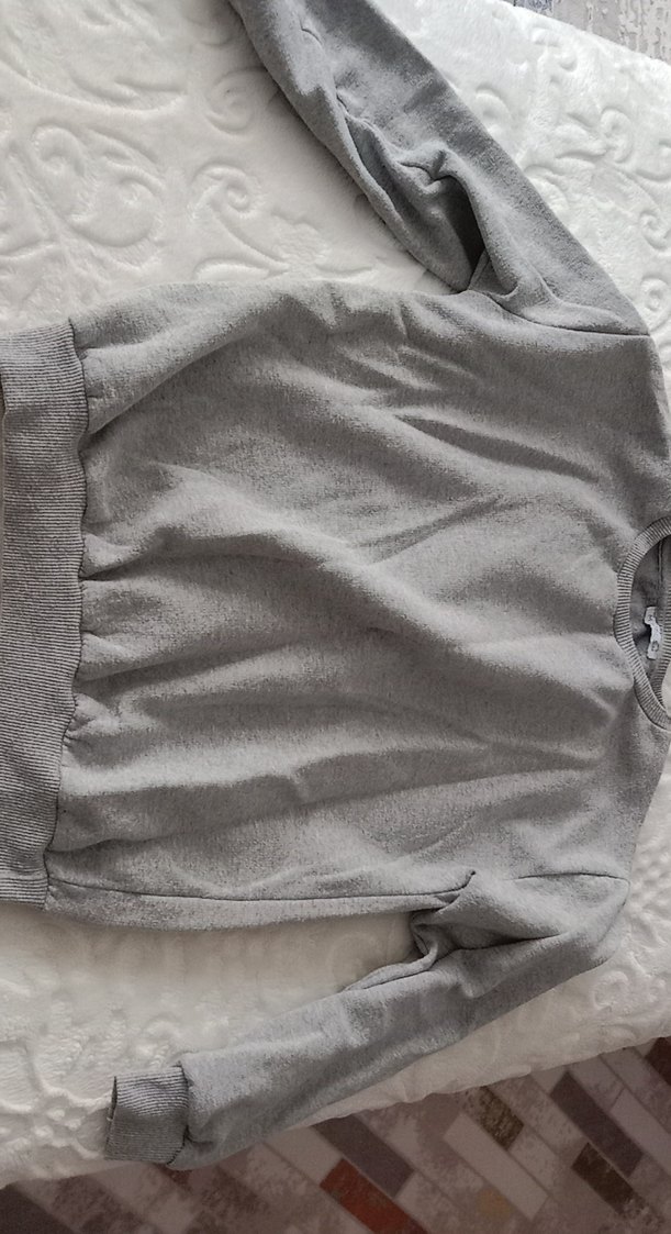 Gri Kadın Sweatshirt - Görsel 2