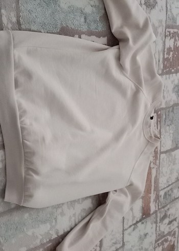 Kadın bej Bisiklet Yaka Rahat Sweatshirt - Görsel 2