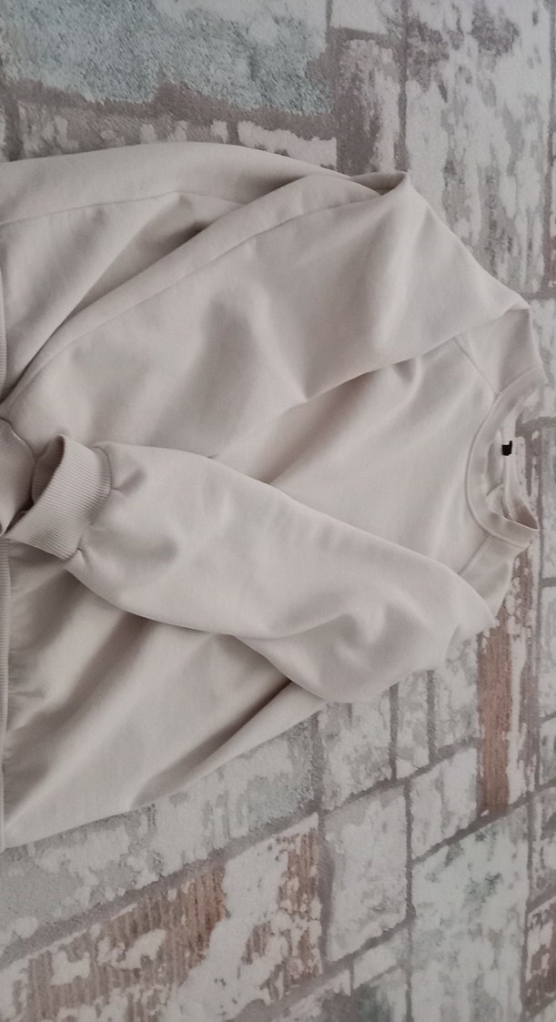 Kadın bej Bisiklet Yaka Rahat Sweatshirt - Görsel 3