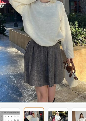 Beyaz Triko Salaş Kadın Kazak - Görsel 2