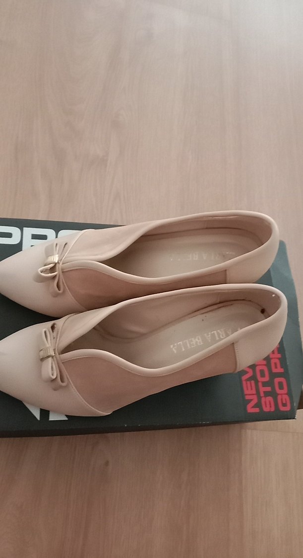 Bej Fiyonklu Yüksek Topuklu Stiletto - Görsel 3