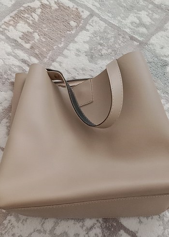 Bej Deri Kadın Çanta - Görsel 2