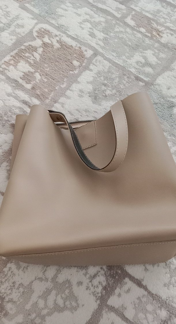 Bej Deri Kadın Çanta - Görsel 2