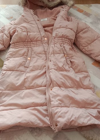 Düğmeli Pudra Kız Çocuk mont - Görsel 3