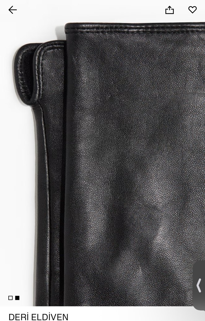 H&M Siyah Klasik Deri Kadın Eldivenleri - Görsel 2