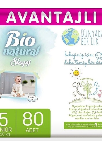 Sleepy bio natural 5 numara 80 li..