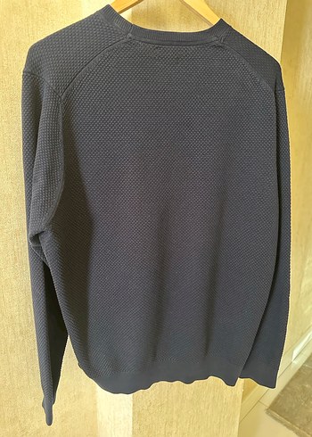 Massimo Dutti Erkek Lacivert Örgü Bisiklet Yaka Kazak - Görsel 8