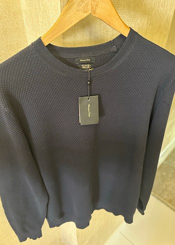 Massimo Dutti Erkek Lacivert Örgü Bisiklet Yaka Kazak - Görsel 7