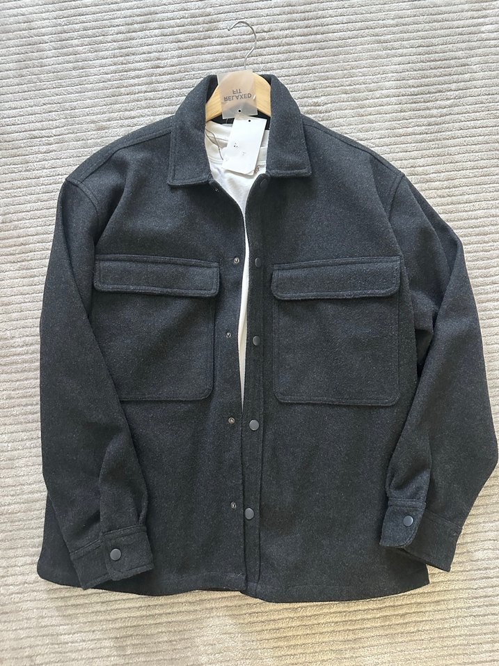 Gri Erkek Düğmeli Street Wear Polar Ceket - Görsel 3