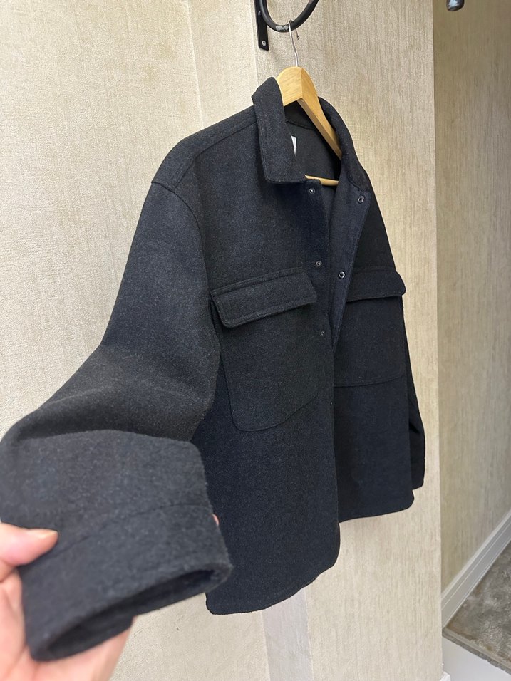 Gri Erkek Düğmeli Street Wear Polar Ceket - Görsel 2