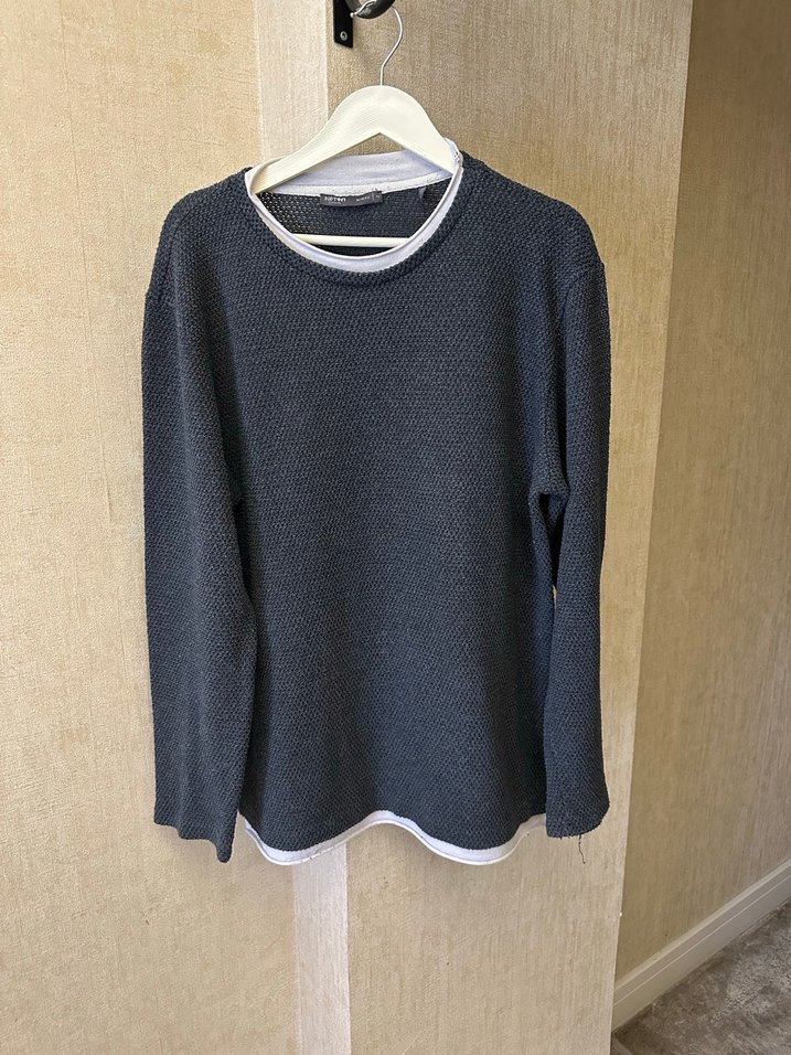 Gri Erkek Triko Bisiklet Yaka Kazak - Görsel 5