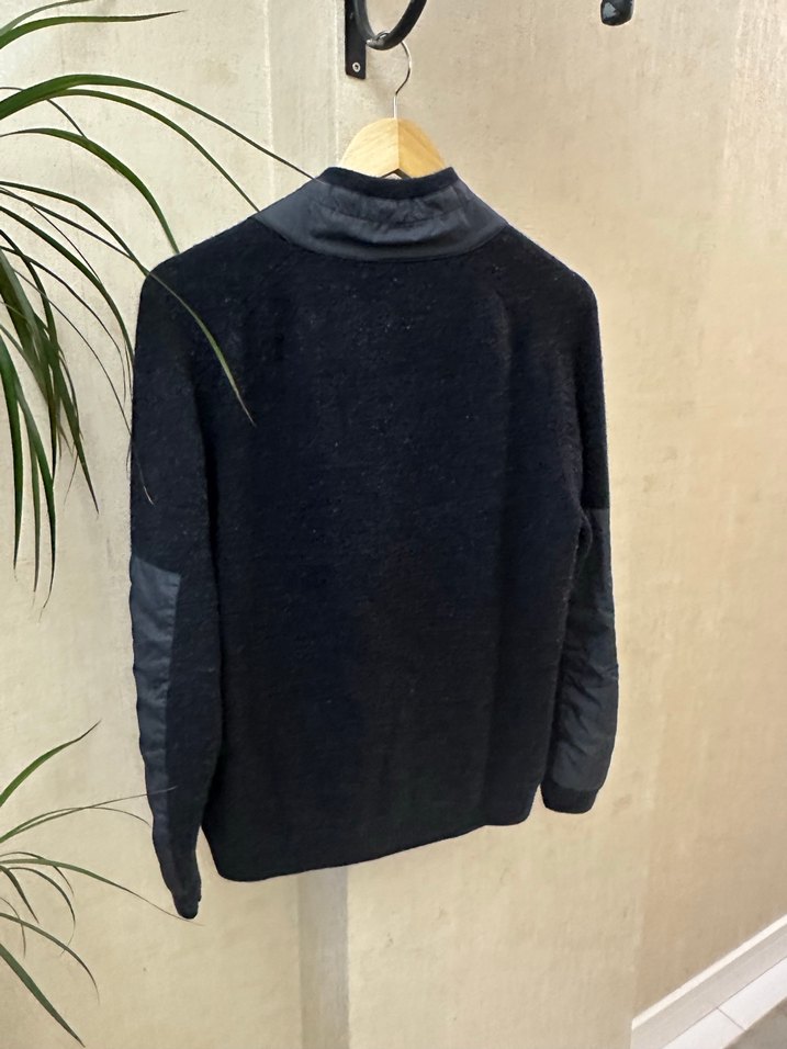 HUGO BOSS Marka Gri Yarım Fermuarlı Örgü Yün Kazak - Görsel 3