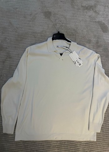 Zara Beyaz Düğmesiz  Erkek Sweatshirt - Görsel 9