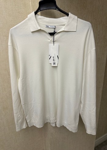 Zara Beyaz Düğmesiz  Erkek Sweatshirt - Görsel 8