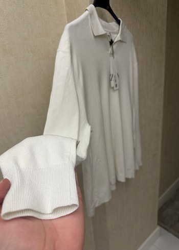 Zara Beyaz Düğmesiz  Erkek Sweatshirt - Görsel 7