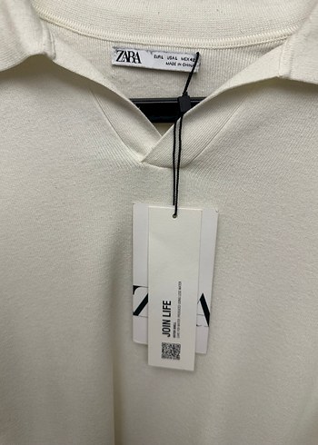 Zara Beyaz Düğmesiz  Erkek Sweatshirt - Görsel 6