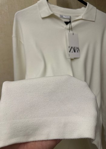 Zara Beyaz Düğmesiz  Erkek Sweatshirt - Görsel 2