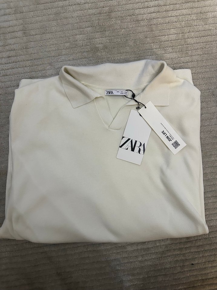 Zara Beyaz Düğmesiz  Erkek Sweatshirt - Görsel 4