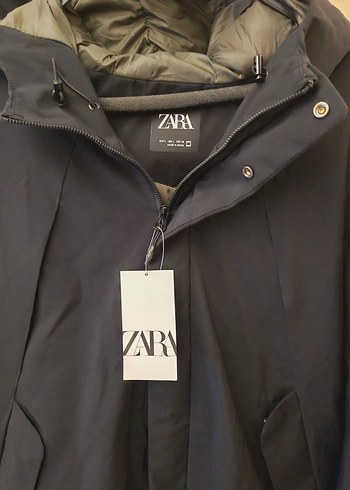 Zara Marka Siyah Kapüşonlu Erkek Mont - Görsel 6