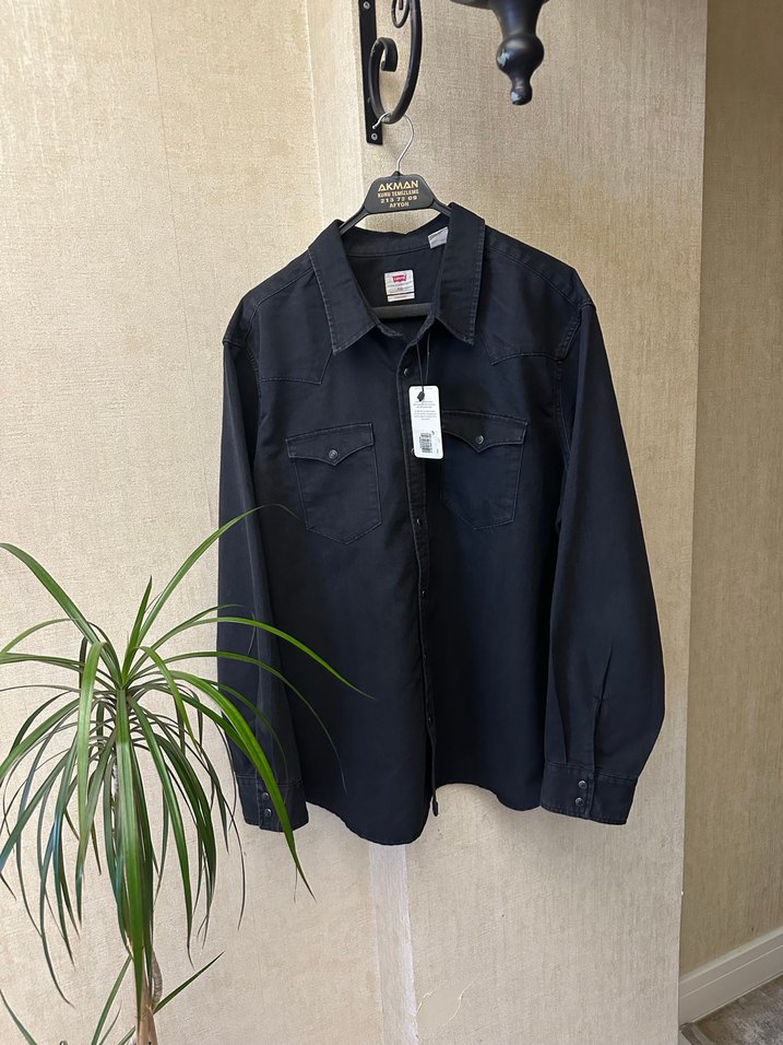 Levis Marka Siyah Denim Erkek Uzun Kollu Gömlek - Görsel 2