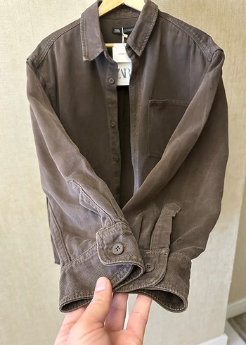 Zara Kahverengi Erkek Kalın Gömlek - Görsel 2