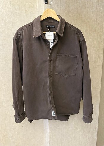 Zara Kahverengi Erkek Kalın Gömlek - Görsel 5