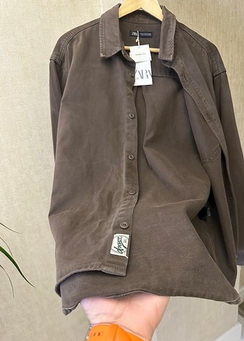 Zara Kahverengi Erkek Kalın Gömlek - Görsel 6