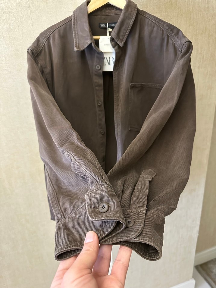 Zara Kahverengi Erkek Kalın Gömlek - Görsel 2