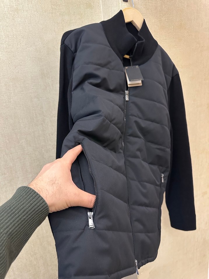 Massimo Dutti Siyah Fermuarlı Erkek Siyah Ceket - Görsel 5