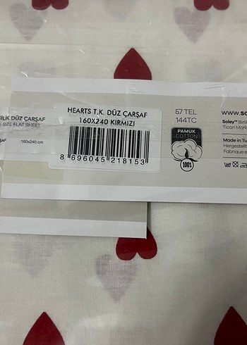 Soley kalp desenli çarşaf - Görsel 2