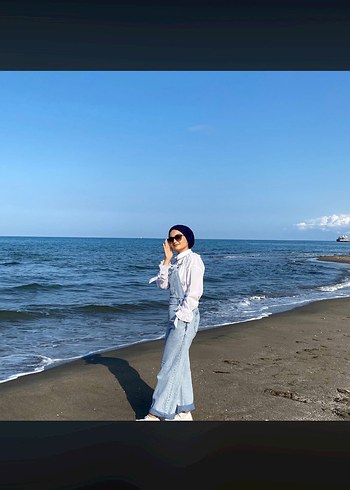 Kadın Denim Midi Tulum - Görsel 2