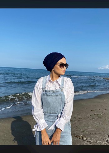 Kadın Denim Midi Tulum - Görsel 3