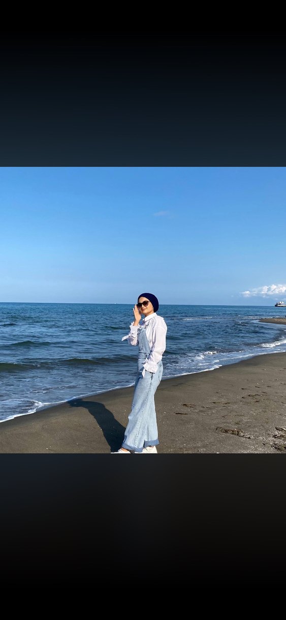 Kadın Denim Midi Tulum - Görsel 2