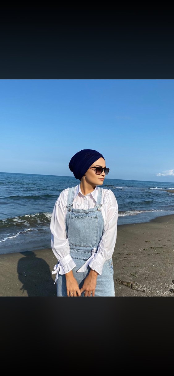 Kadın Denim Midi Tulum - Görsel 3