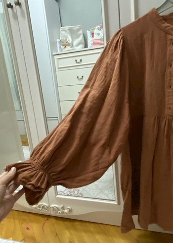 Bej Kadın Keten Bohem Tunik - Görsel 4