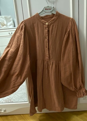 Bej Kadın Keten Bohem Tunik - Görsel 2