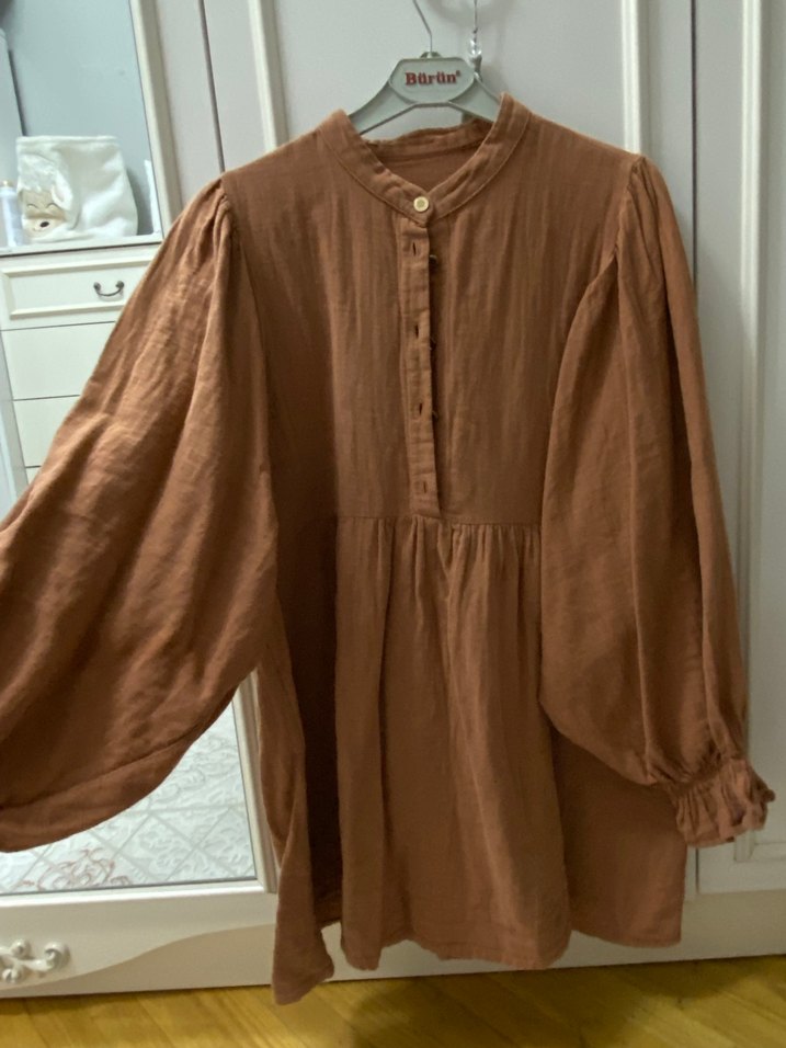 Bej Kadın Keten Bohem Tunik - Görsel 2