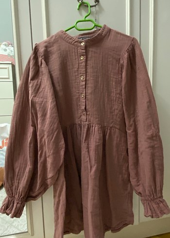 Düğmeli, Uzun Kollu Bohem Hamile Bluzu - Görsel 2