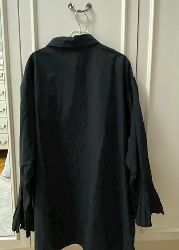 Siyah Midi Kadın gömlek - Görsel 6