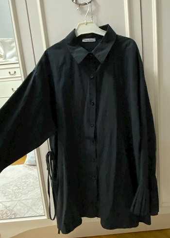 Siyah Midi Kadın gömlek - Görsel 5