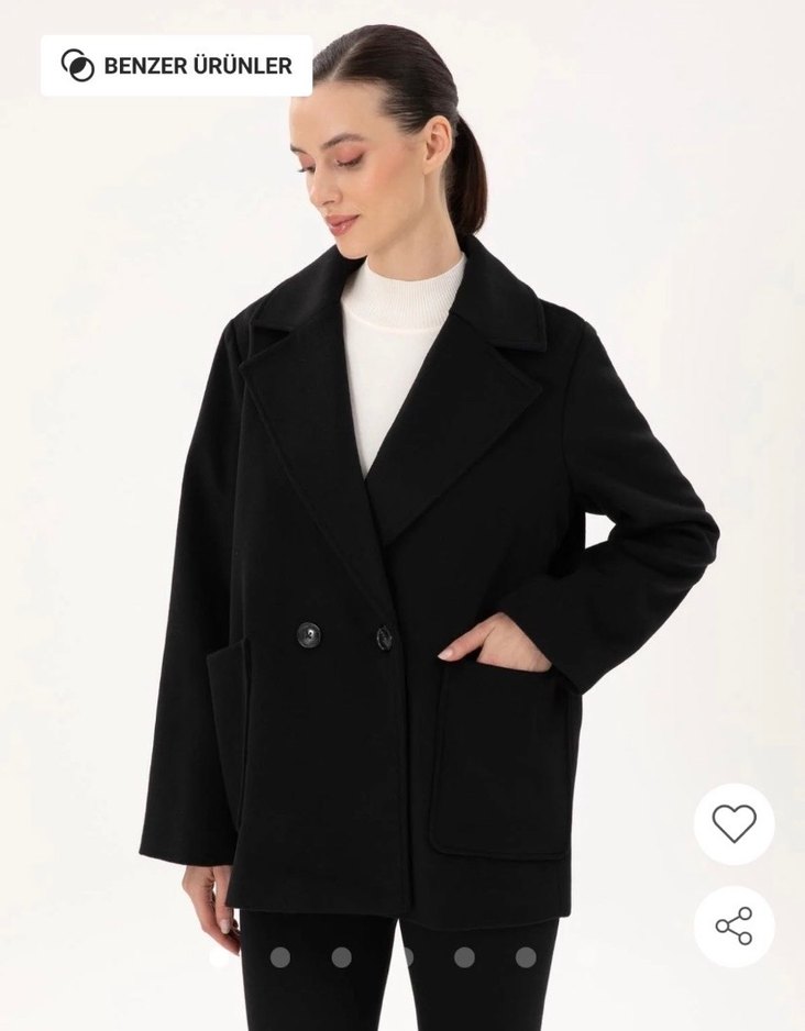 Kadın Siyah Midi Kemerli Ofis Kabanı - Görsel 2