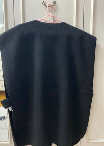 Düğmeli Siyah Midi Kadın Yelek - Görsel 5