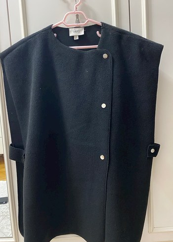 Düğmeli Siyah Midi Kadın Yelek - Görsel 2