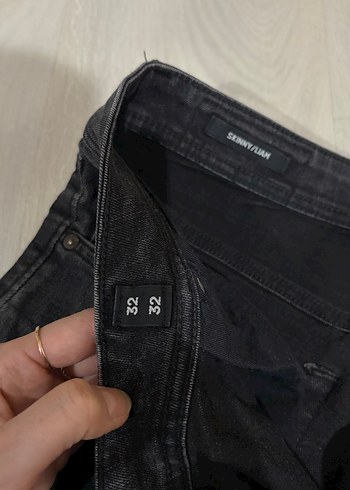 Düğmeli Siyah Erkek Kot Pantolon - Görsel 2