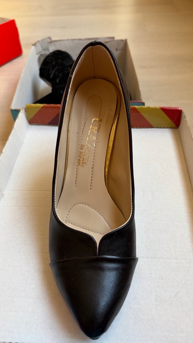 Siyah Deri Tokalı Kadın Stiletto - Görsel 2