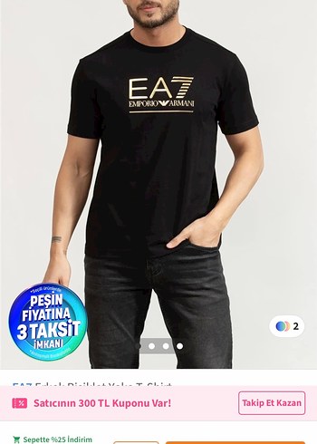Emporio Armani Siyah Logo Tisort