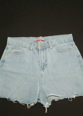 Kadın Açık Mavi Denim Mini Şort - Görsel 2